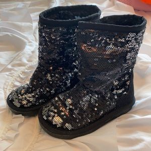 Stuart Weitzman sequined black boots